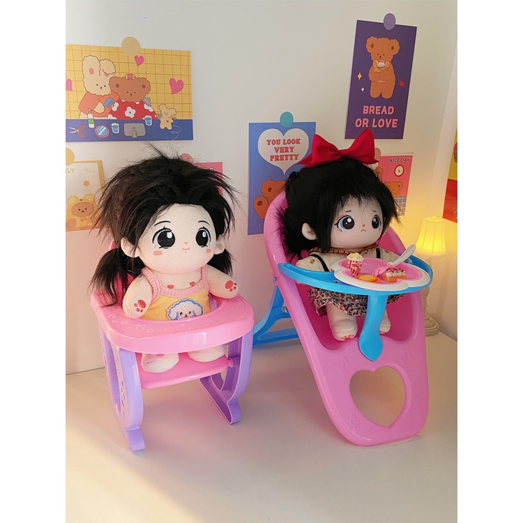 Phụ kiện doll 20cm ghế trẻ em, giường cho búp bê đáng yêu