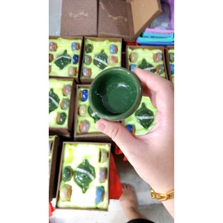 Bộ tách trà ngọc thạch 6 màu