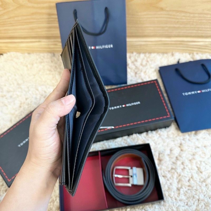 Set bộ ví thắt lưng Nam Tommy fullbox túi giấy