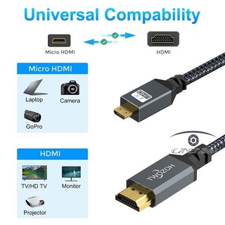 Cáp bện Micro HDMI sang HDMI 2.0 4K 60Hz