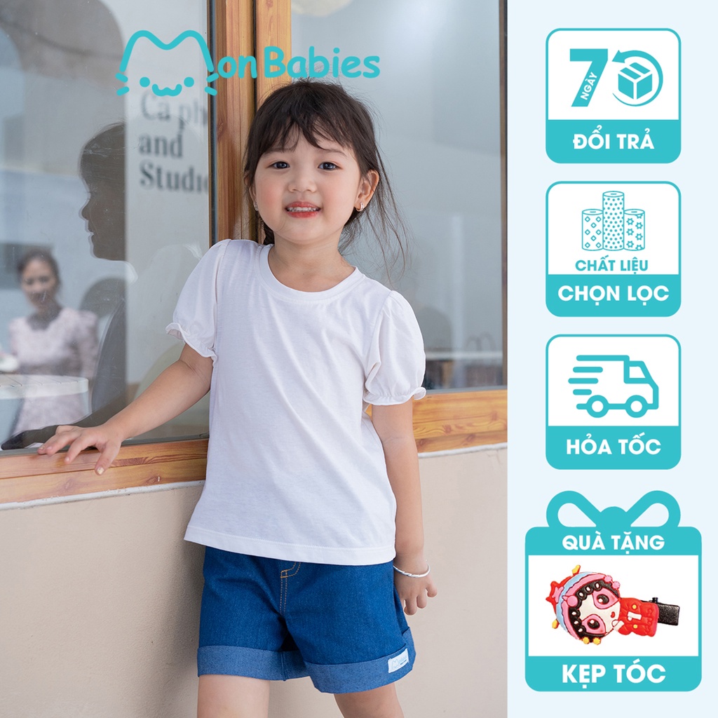 Áo thun cho bé gái chất cotton cao cấp, áo phông cho bé thấm hút mồ hôi, nhẹ mát tay bo chun sang trọng MA2241