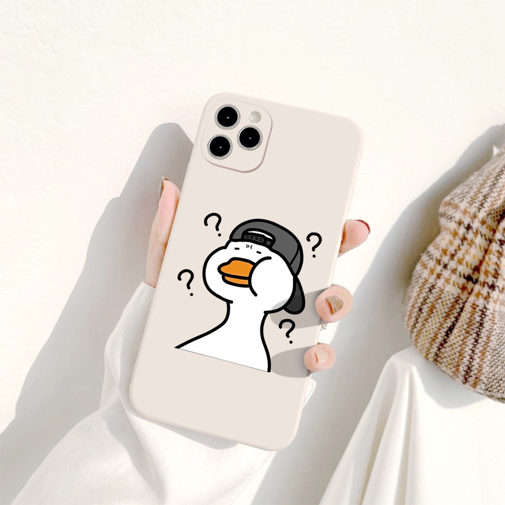 Ốp chống sốc iphone Vịt béo hoang mang hài hước bảo vệ camera cho ip 6/6s/7/8/X/XS/11/12/13/14 Pro Plus Max e5015