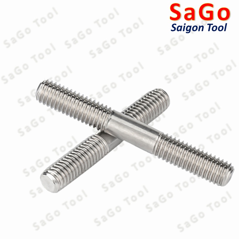 Bulong 2 đầu ren, Guzong Inox 304 M6 M8 INOX 304