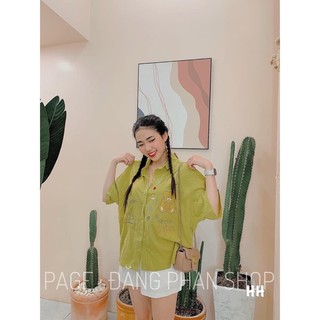 Áo sơ mi thụng in gấu