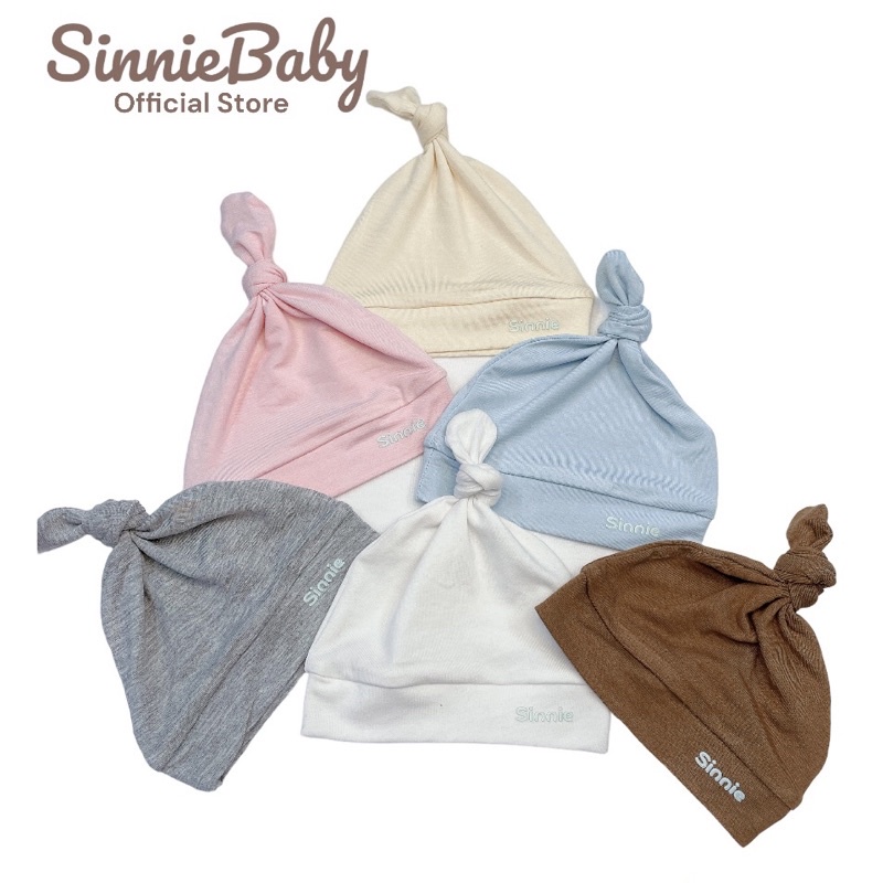 Mũ củ tỏi cho bé Sinnie Baby vải cotton lụa co giãn 4 chiều, siêu mềm mịn, mũ che thóp cho bé, mũ sơ sinh