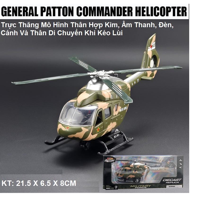 Mô Hình Máy Bay Trực Thăng Quân Sự US Hợp Kim Có Đèn Âm Thanh Sưu Tầm Trưng Bày Quà Tặng Đồ Chơi Cho Bé