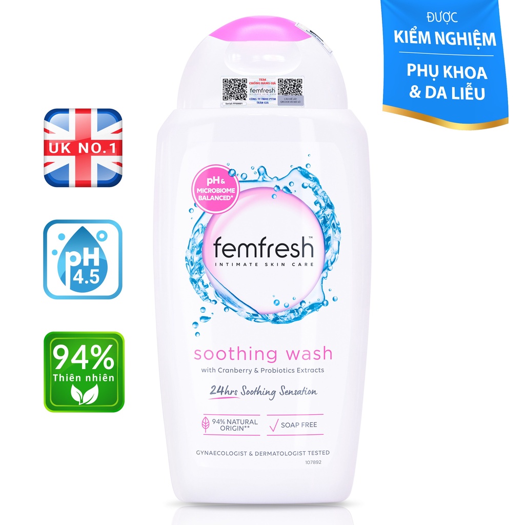 Combo 2 Dung Dịch Vệ Sinh Phụ Nữ Femfresh Soothing Wash - Hỗ Trợ Các Vấn Đề Về Da 250ML