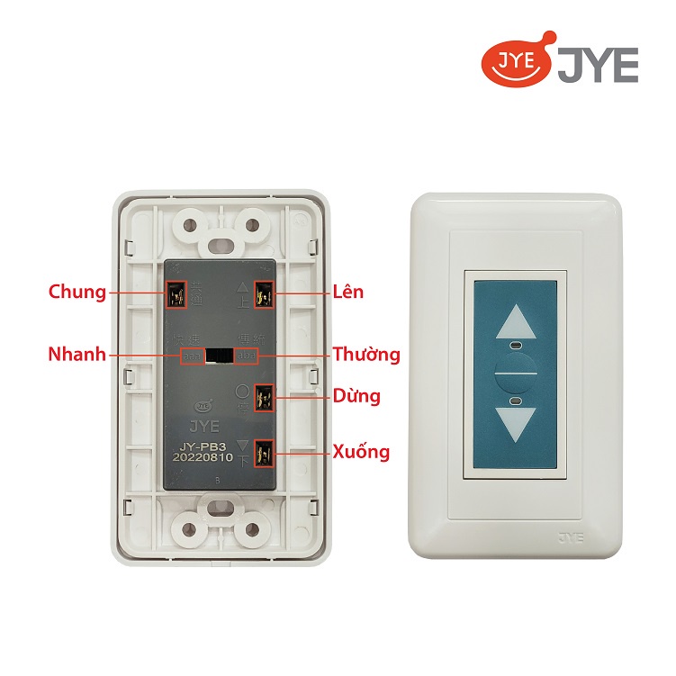 Công tắc cửa cuốn JY-PB3, Bộ nút nhấn âm tường dùng cho cửa cuốn