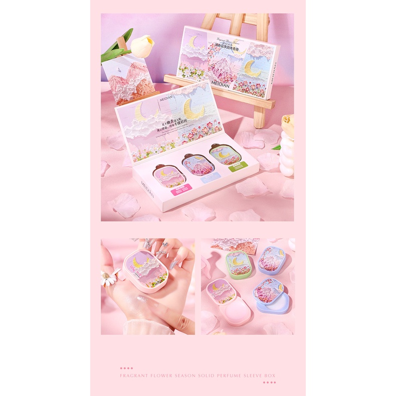 Set 3 Nước Hoa Sáp Khô MEIDIÁN Fragrant FLOWER M529