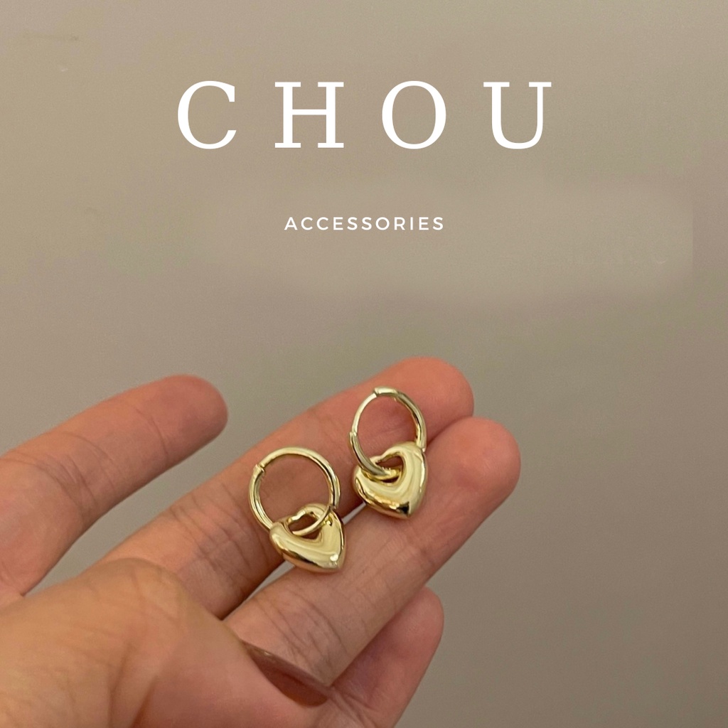 Bông Tai, Khuyên Tai Trái Tim Khoen Tròn | CHOU ACCESSORIES |