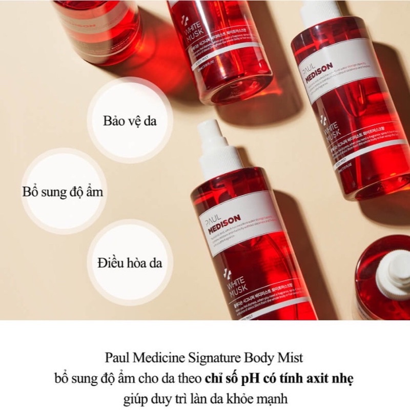 [Bill Hàn] Xịt Khoáng Toàn Thân Bổ Sung Độ Ẩm, Hương thơm quyến rũ Paul Medison Signature Body Mist Baby Powder 211ml