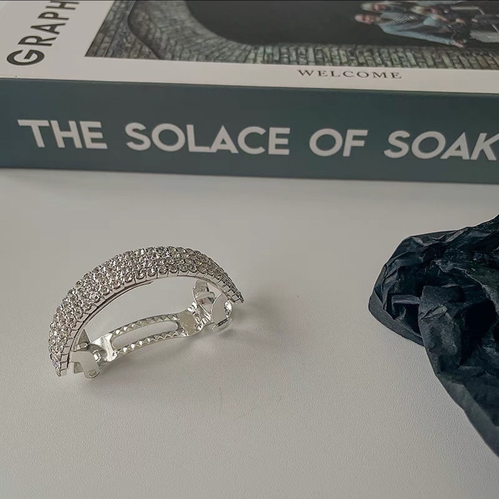 Kẹp Tóc Đuôi Ngựa Đính Đá Bằng Hợp Kim Thời Trang Hàn Quốc