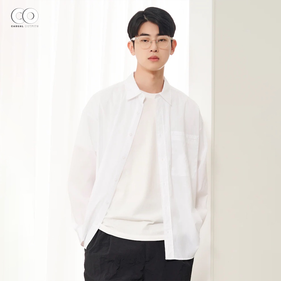 Áo sơ mi tay dài 8seconds túi may kiểu, chất nylon - 2 Màu