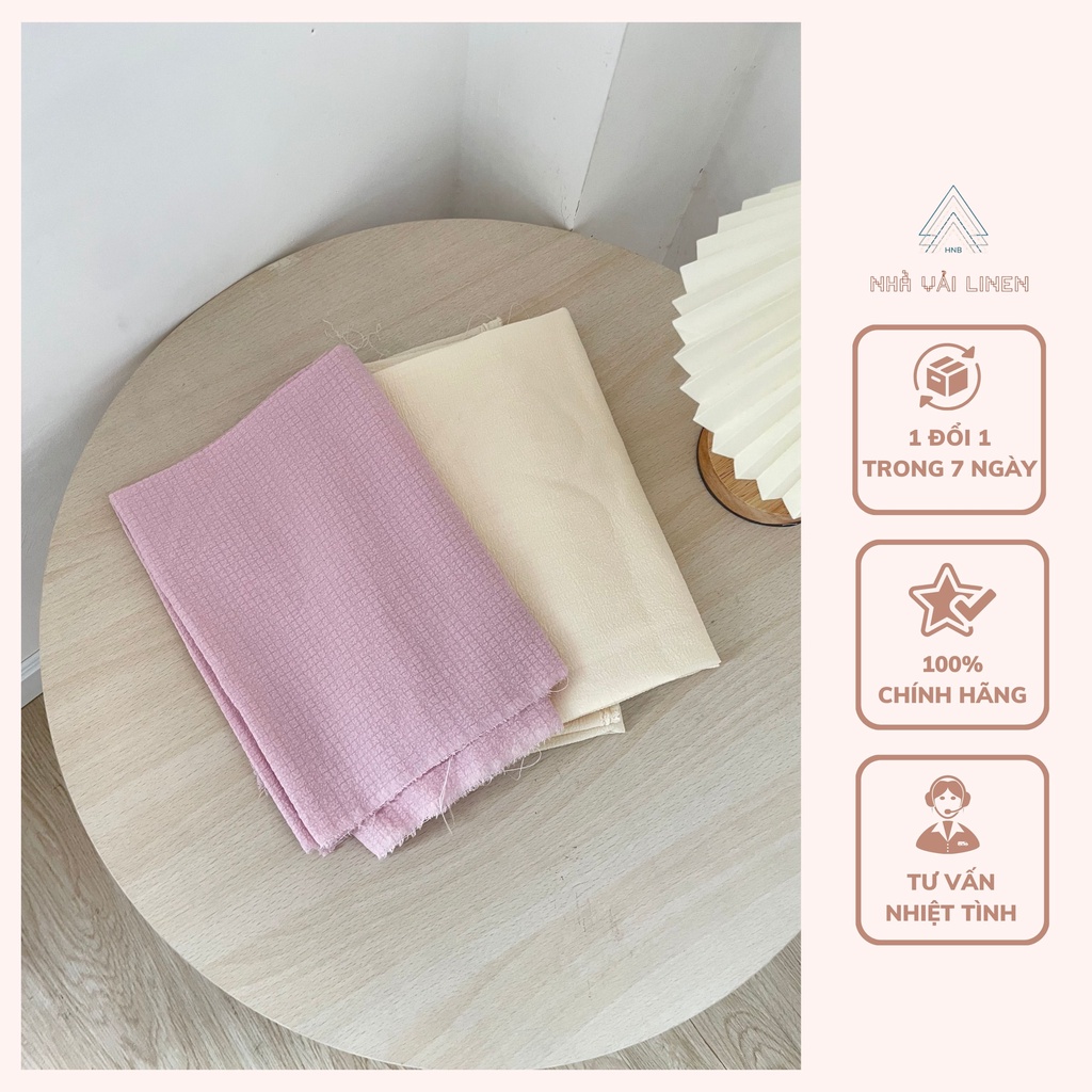 Vải Xốp Nhà Vải Linen Nhún Trơn Nhiều Màu Chất Liệu Mềm Nhẹ Thoáng Mát Khô Nhanh Có Độ Nhăn Tự Nhiên Vừa Phải