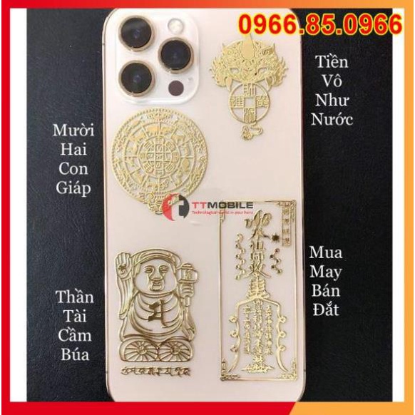 Bộ Linh Phù Miếng Dán Điện Thoại Tài Lộc May Mắn Phong Thuỷ Cải Vận, Siêu Đẹp Phù Hợp Tất Cả Các Dòng Máy
