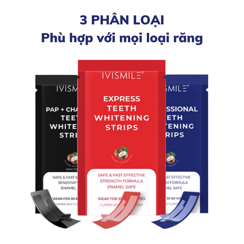 Miếng dán trắng răng JIASHI miếng dán IVISMILE làm trắng tại nhà an toàn không ê buốt không bào mòn hộp 14 gói DTR01