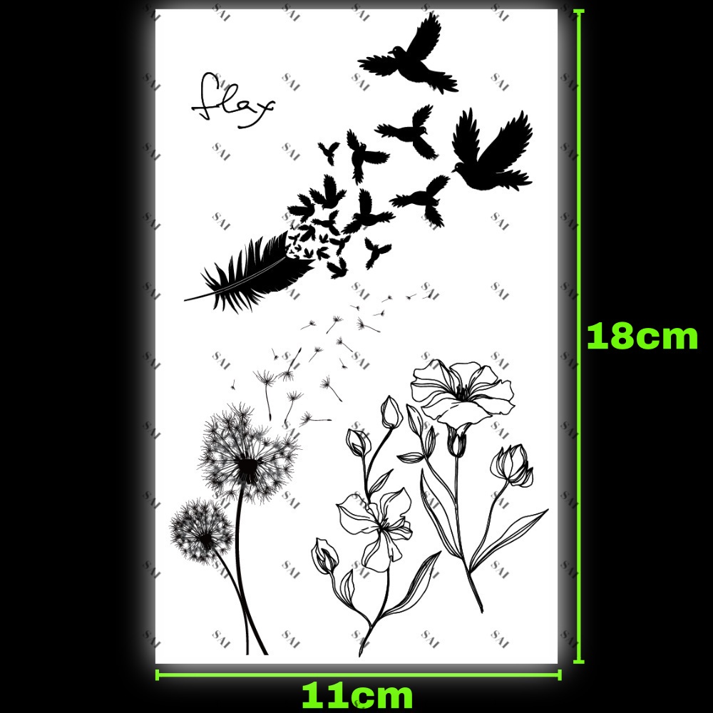 Miếng dán hình xăm tạm thời SAI MAGIC TATTOO 120 18CM×11CM chống thấm nước lâu trôi lên đến 2 tuần