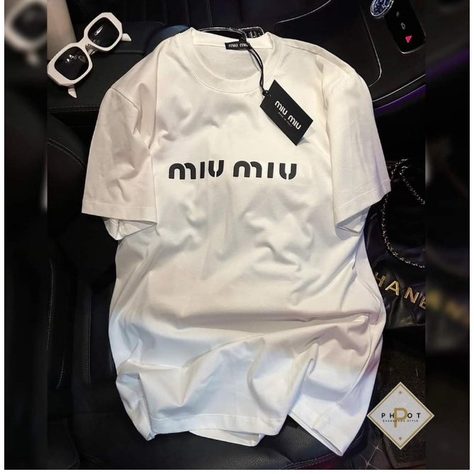 Áo phông miu miu chất cotton su form rộng