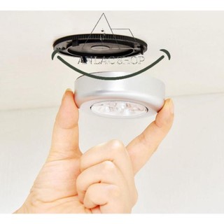 AN LẠC SHOP_ĐÈN LED DÁN TƯỜNG 3 BÓNG LED NHẤN ĐỂ BẬT TẮT DÙNG PIN TIỂU AAA