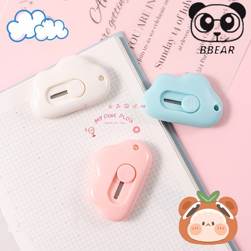 Dao Rọc Giấy Bỏ Túi Mini Thiết Kế Hình Đám Mây Đáng Yêu Làm Móc khóa Tiện Lợi BbearShop