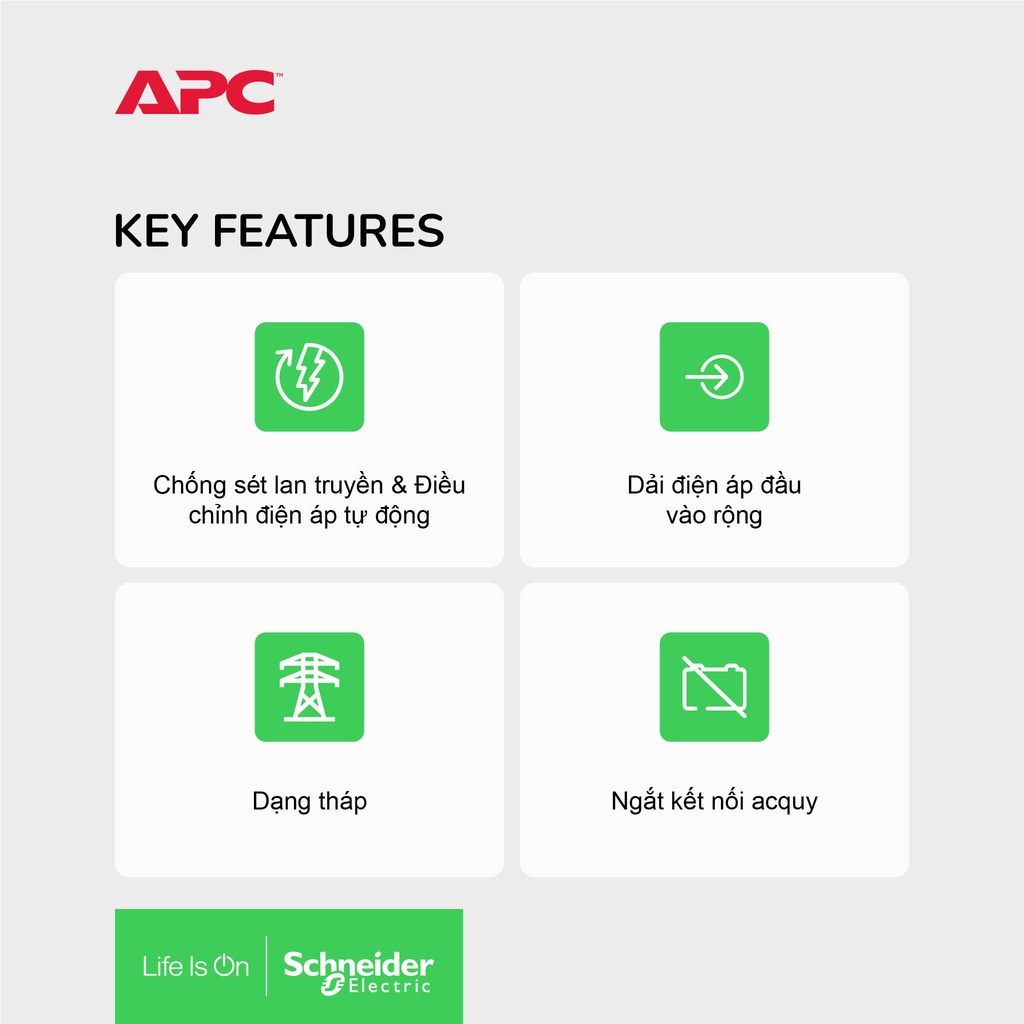 Bộ lưu điện APC by Schneider Electric UPS 1200VA 230V & ổn áp BVX1200LI-MS
