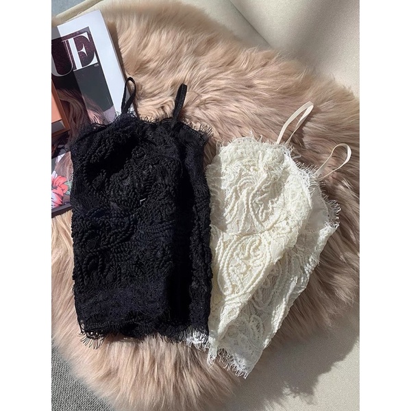 Áo Bra Ren có mút ngực co giãn, Áo 2 dây nữ croptop N22