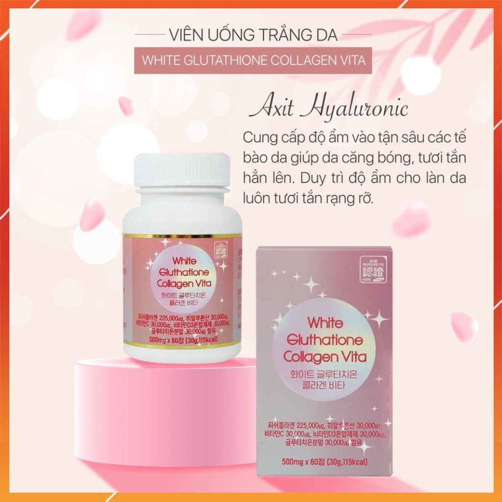 Viên Uống Trắng Da Tổng Hợp White Glutathione Collagen Vita 60 Viên Hàn Quốc | BigBuy360 - bigbuy360.vn