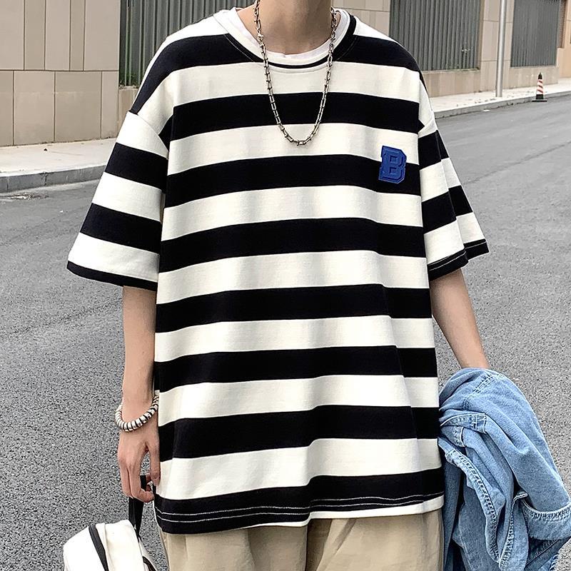 Áo Thun Ngắn Tay Kẻ Sọc Thời Trang Mùa Hè Năng Động