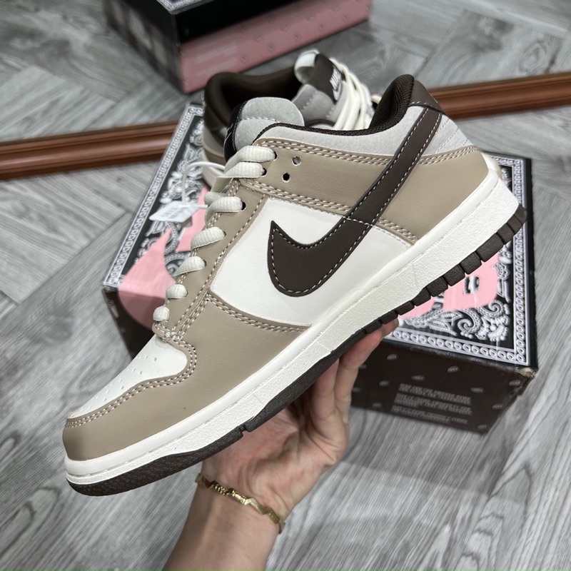 Giày thể thao sneaker sb dunk nâu vệt nâu đậm, sb dunk nâu mới bản cao cấp nam nữ ảnh thật tự chụp