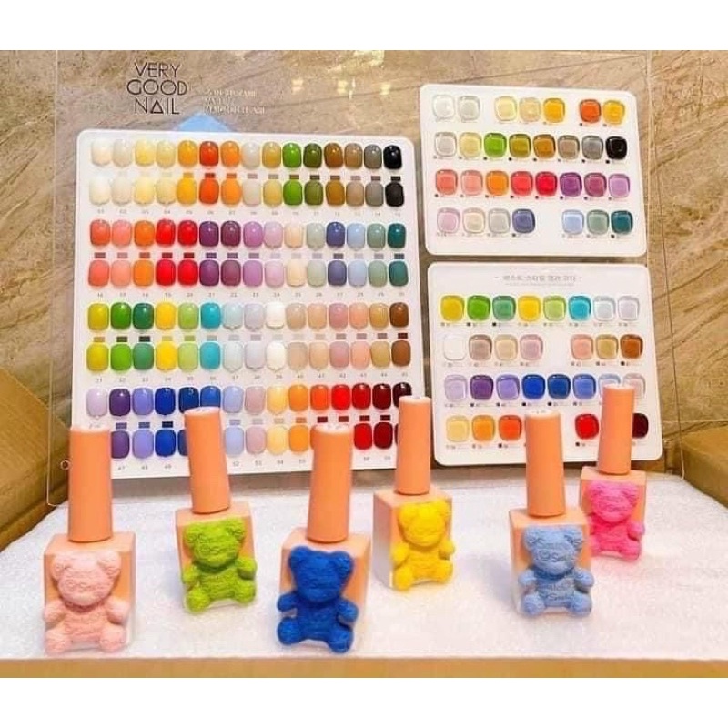 Sét sơn gel Very Good Nail 60 màu chính hãng - Bộ sơn gấu 60 màu chất sơn đẹp mịn ( Tặng kèm bảng và base top)