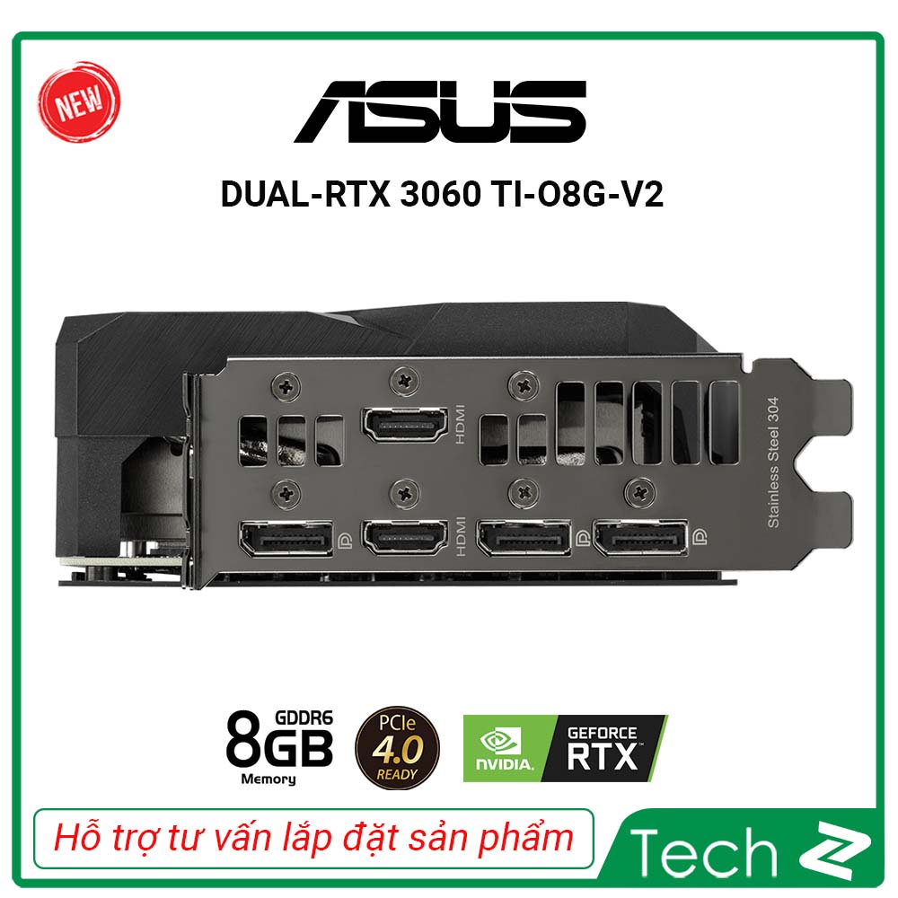 Card màn hình Asus DUAL RTX 3060 Ti O8G V2
