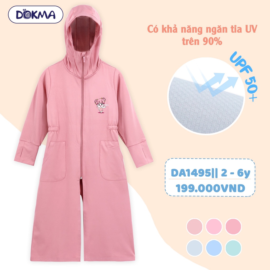 Áo chống nắng dáng dài toàn thân Dokma DA1495 2-6y