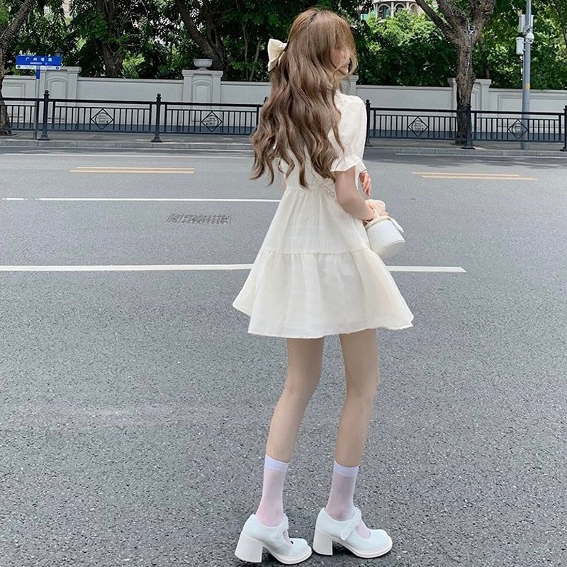 Váy babydoll dáng xòe tay bồng cách điệu siêu xinh 2023