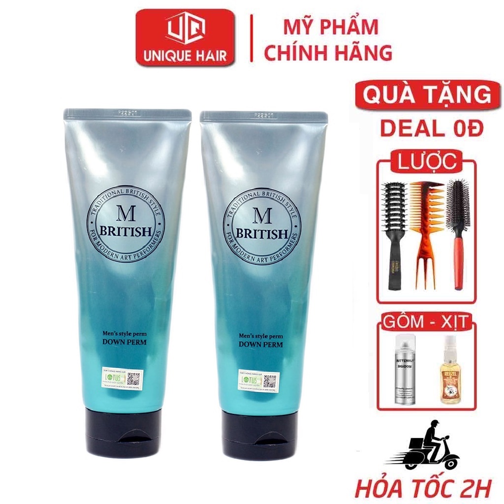 Kem Ép Side Tóc M BRITISH 200gr, Kem ép duỗi tóc mái Hàn Quốc Down Perm