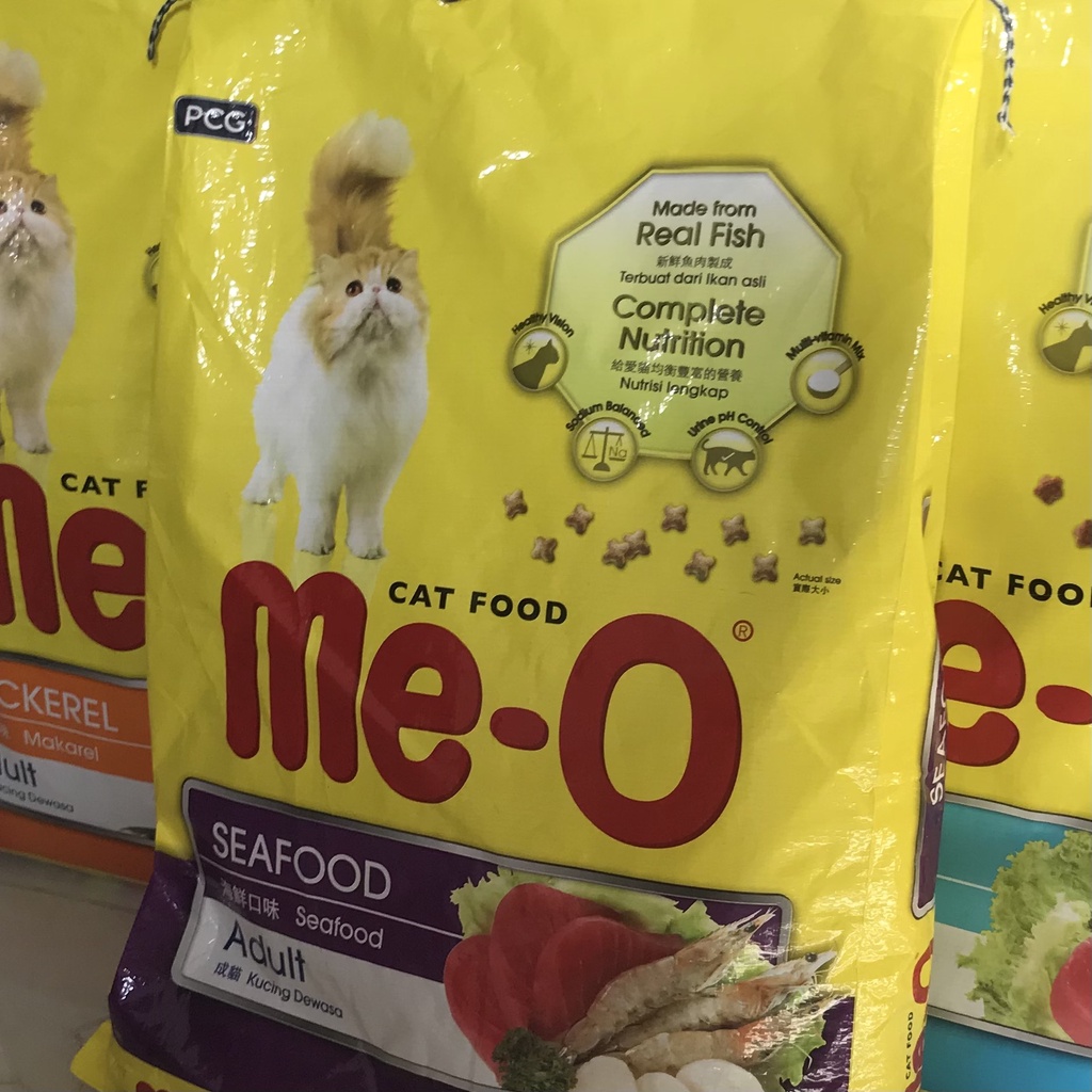 Thức ăn cho mèo hạt Me-O vị Cá ngừ/Cá thu/Hải sản - bao chiết 1kg - Đậu Pet
