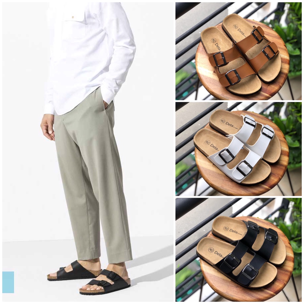 Giày dép đế trấu nam nữ quai ngang Detaunisex phong cách thời trang Birken cực xinh - DETA21
