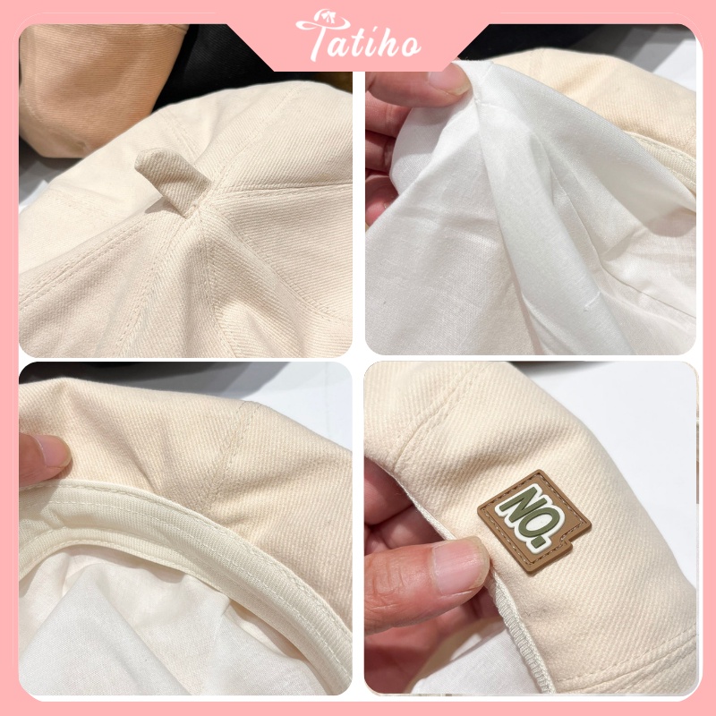 Nón nồi unisex nam nữ, mũ beret chất Cotton họa tiết trơn đen nâu be phong cách Hàn Quốc thời trang basic - mã NV063