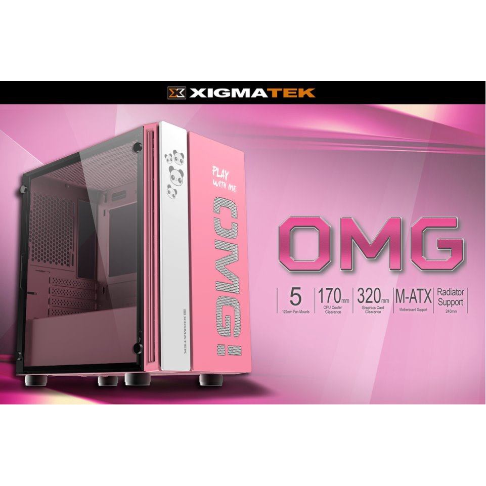 Case Pc Gaming đèn led màu hồng đẹp dành học tập, giải trí,..