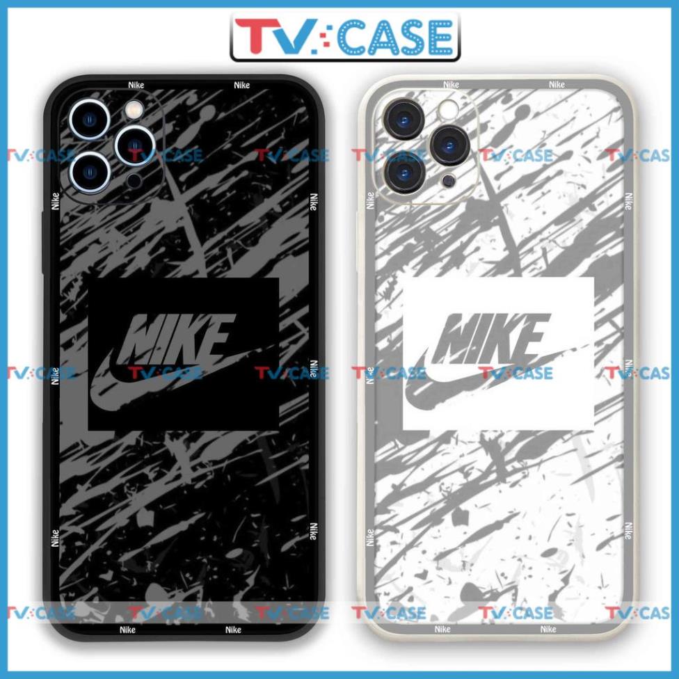 Ốp lưng iPhone Nike cạnh viền vuông silicon mềm dẻo bảo vệ camera cho iphone ip 6/6s/7/8/X/XS/11/12/13/14 Pro Plus Max