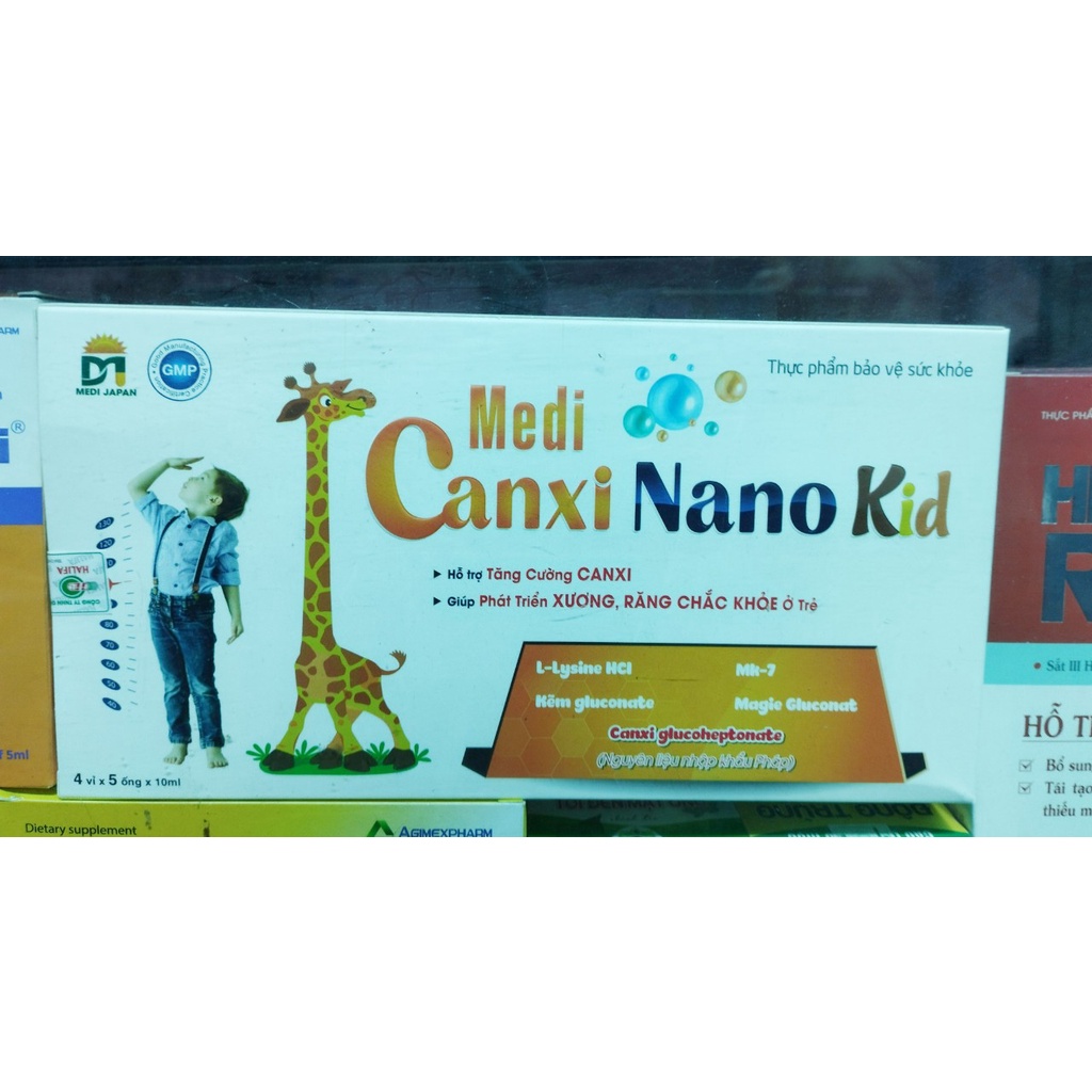 Medi Canxi Nano kid, bổ sung canxi vitamin D3 cho bé giúp bé phát triển chống còi xương suy dinh dưỡng