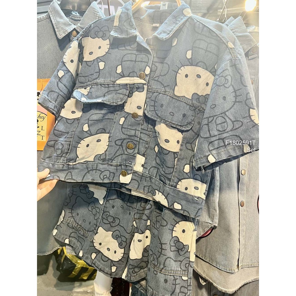 Set jean mèo kitti hàng đẹp [ KÈM ẢNH THẬT]