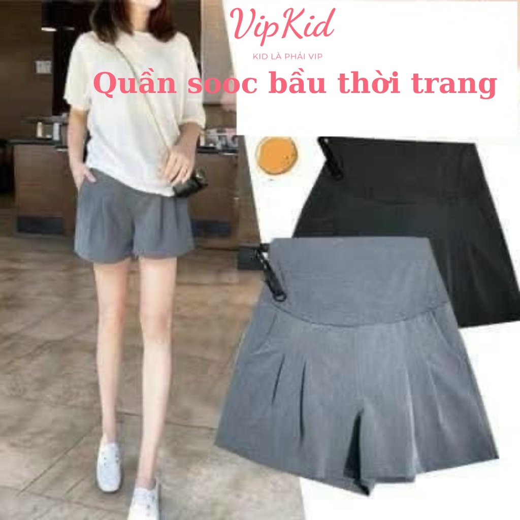 Quần bầu, quần đùi bầu dáng A trẻ trung, quần sooc bầu thời trang - Vipkid