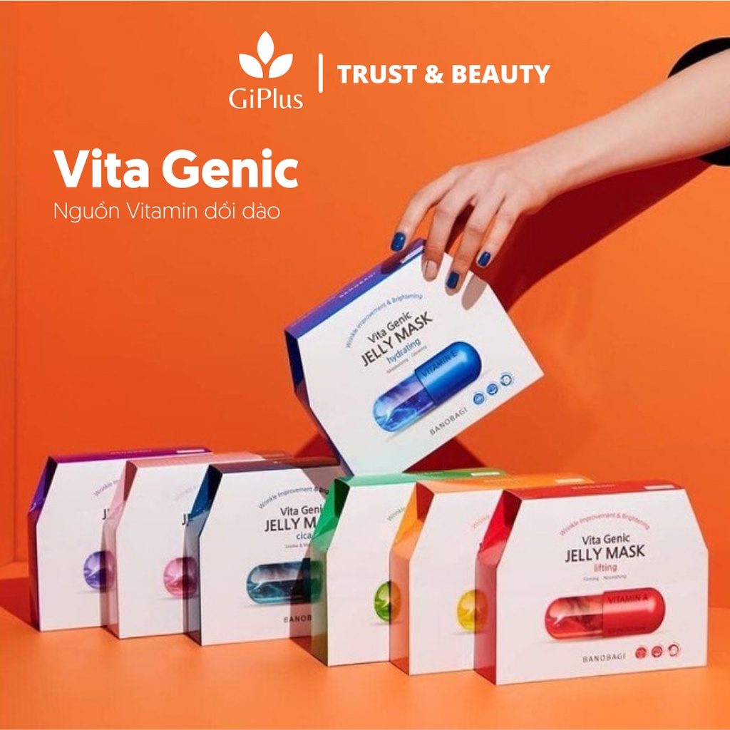 Mặt Nạ Giấy Dưỡng Da Hộp 10 Gói Banobagi Bổ Sung Vitamin Vita Genic Jelly Collagen Stem Cell Mask Hàn Quốc (10 gói/hộp)