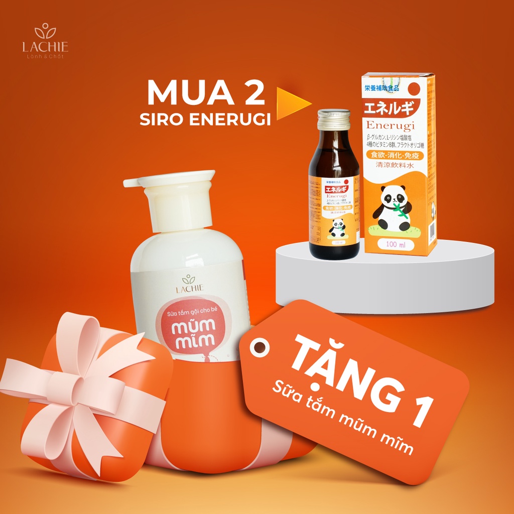 Combo 2 Chai Siro Tăng Đề Kháng Enerugi Nhập Khẩu Nguyên Chai Nhật Bản Tặng 1 Sữa Tắm Cho Bé Mũm Mĩm