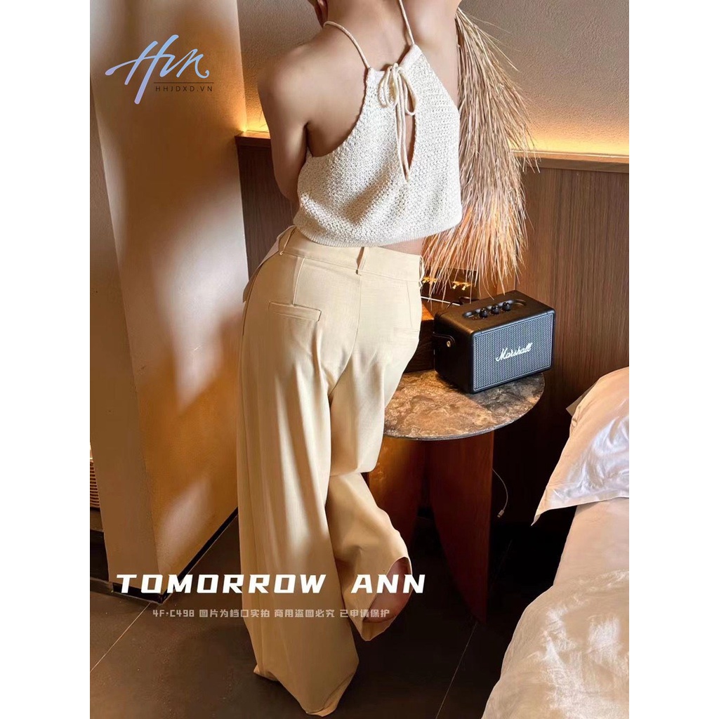 Áo Hai Dây Dệt Kim Dáng Ngắn Cột Dây Thời Trang Xuân Hè 2023 Quyến Rũ Cho Nữ