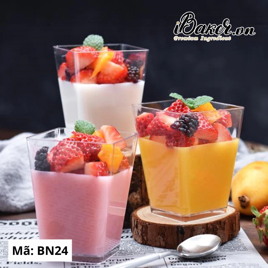 [Set 50] Ly Nhựa Đựng Mousse, Panna Cotta, Tiramisu mousse vuông LC24