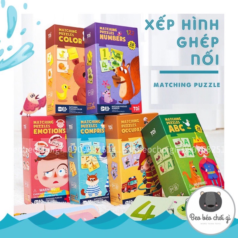 Bộ Xếp Hình Ghép Nối Cho Bé từ 1,5+ Chính Hãng TOI