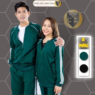 [Hàng Loại 1] Set Đồ Bộ Quần Áo Thể Thao Thu Đông Nam Nữ Cổ Bomber, Có Khóa Kẻ Sọc Chất Liệu Vải POLY Da Cá Cao Cấp
