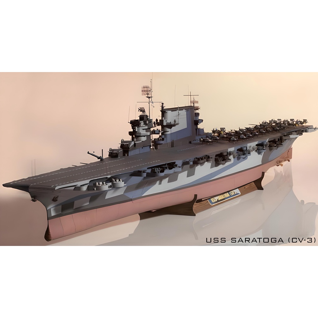 Mô hình tàu sân bay Mỹ USS SARATOGA (CV-3) bằng giấy (tặng kèm 1 lọ keo sữa 80ml hoặc in poster cỡ A4 theo yêu cầu)