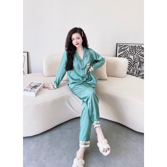 Đồ bộ quần dài tay dài lụa Nhật cao cấp - Aki House Pijama Big Size